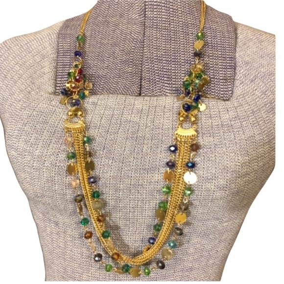 Multilayer Colorful Handmade Seed Beads Illusion Chain Bib Necklace - Picture 4 of 11